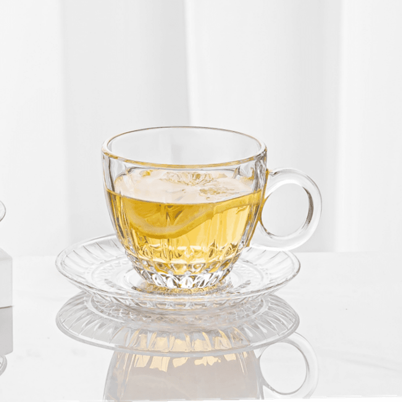Good Quality Engraved Glass Coffee Cup Tea Cup with 180ml Volume
