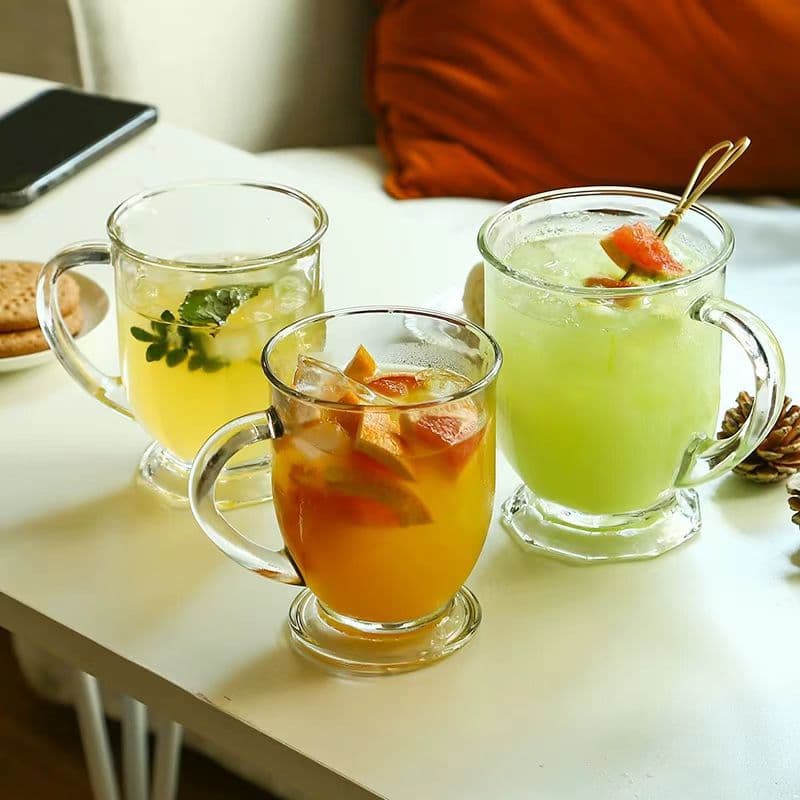 Factory Supply 300ml and 450ml Drinking Glass Mugs