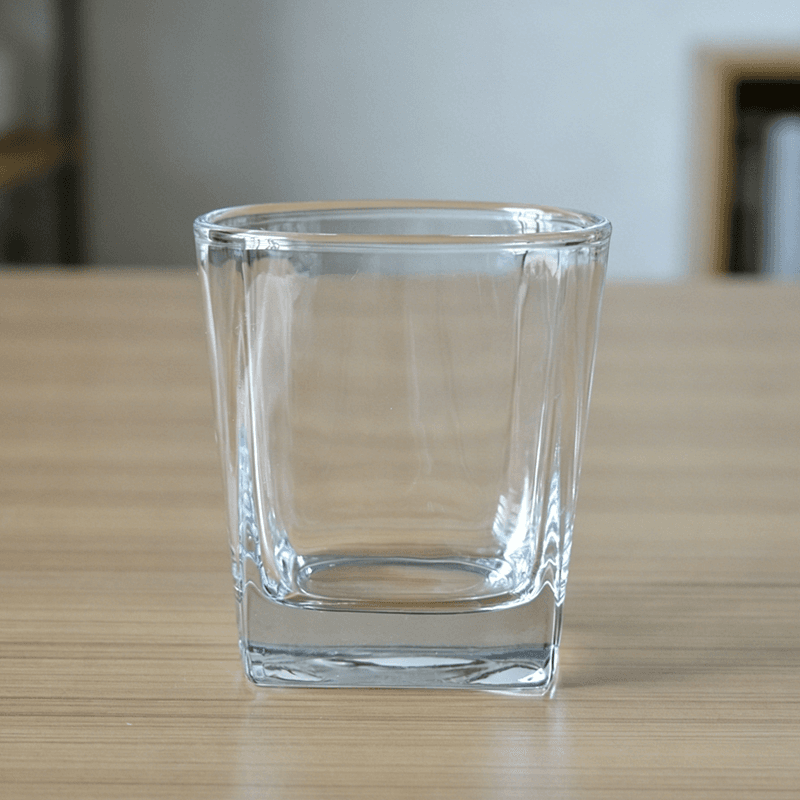 Machine Pressed 260ml Square Whisky Glass Cups for Promotion Gifts