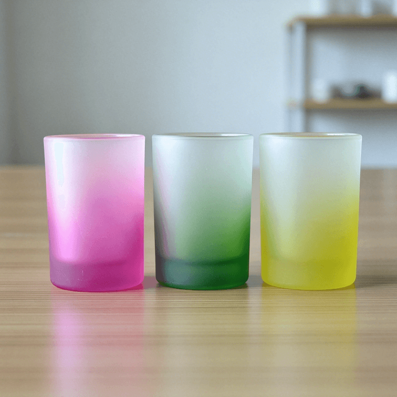Customized Frosted and Colored 2oz Shot Glasses Candle Cups