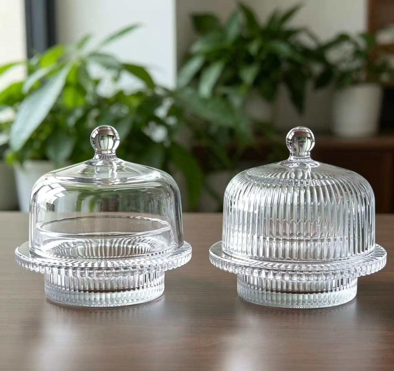 Stocked Food/Cake Glass Jars with Cover for Keeping Freshness