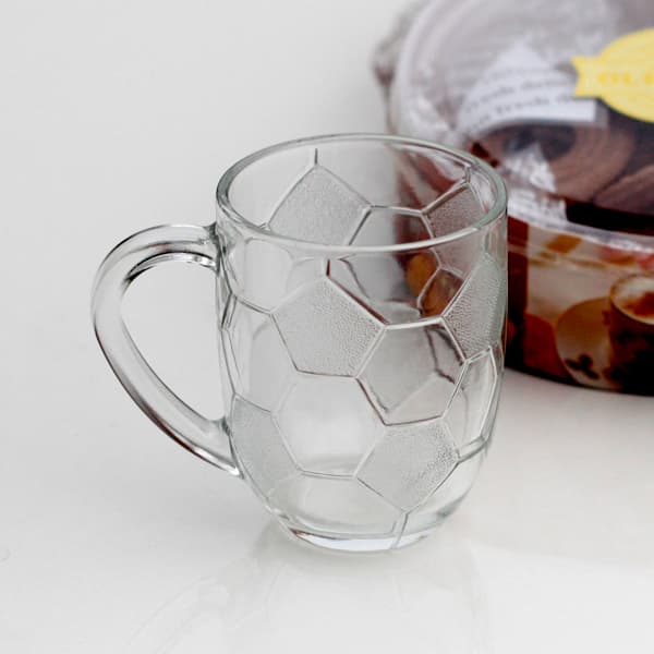Classic Football Pattern Glass Mugs for Drinking Coffee/Tea/Beer