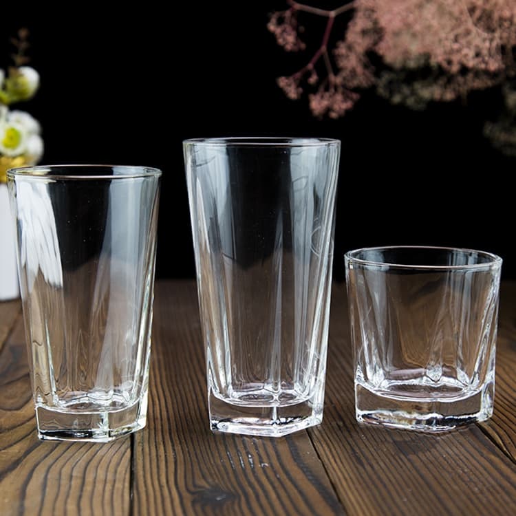 Classic Pentagon Glass Cups for Drinking Whisky Cups Long Drink Cups 230ml 285ml and 350ml