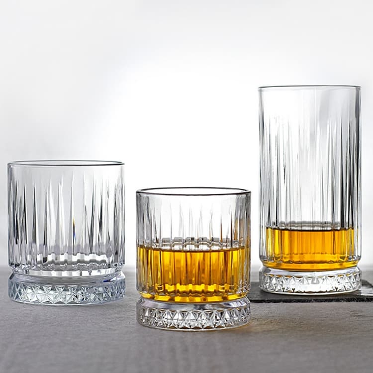 European Retro Striped Glass Cups with 5 Sizes